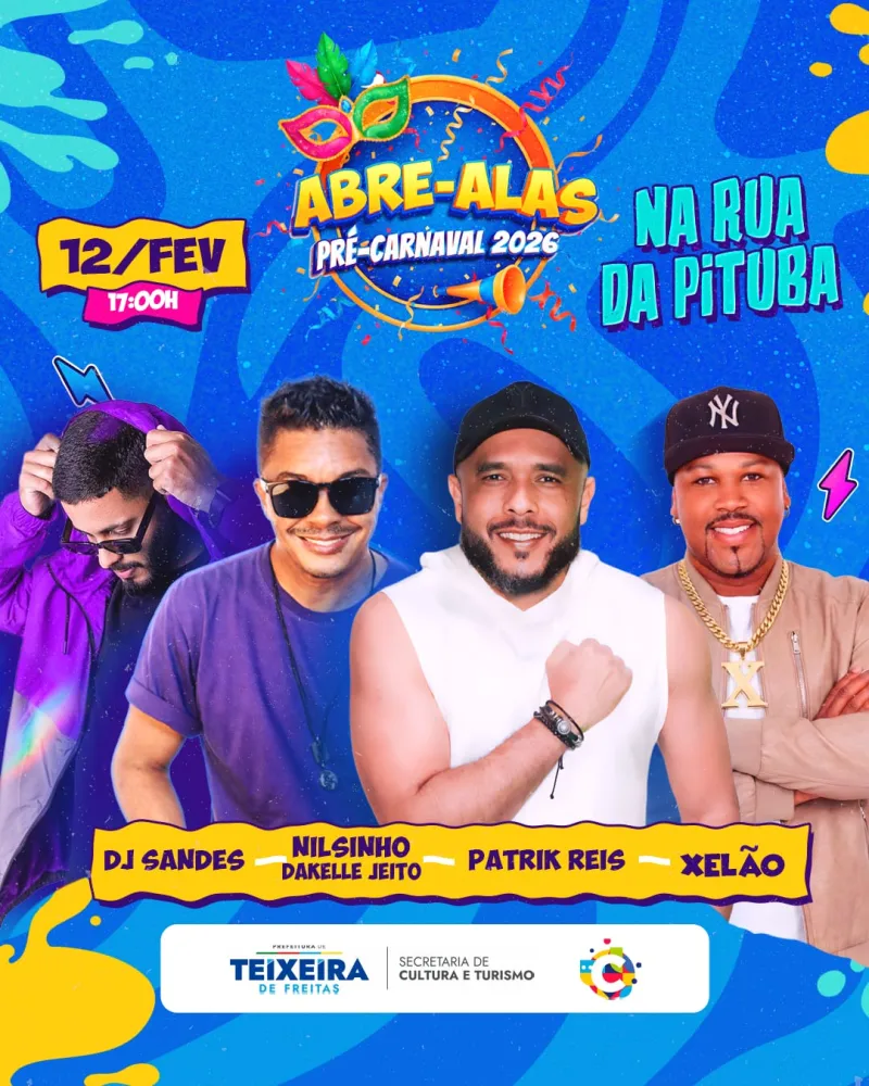 Prefeitura de Teixeira de Freitas promove pré-carnaval Abre-Alas na Rua da Pituba