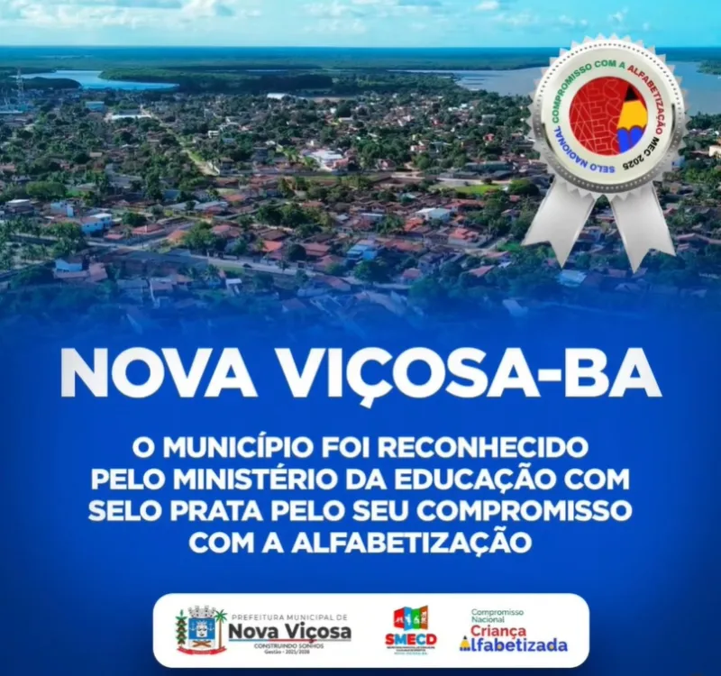 Nova Viçosa conquista Selo Prata e reforça compromisso com a educação de qualidade