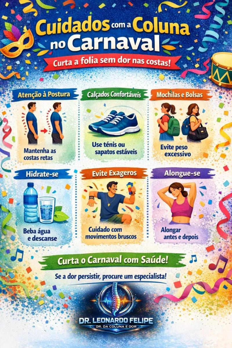 Carnaval sem dor: como cuidar da sua coluna e evitar lesões Carnaval sem dor: como cuidar da sua coluna e evitar lesões