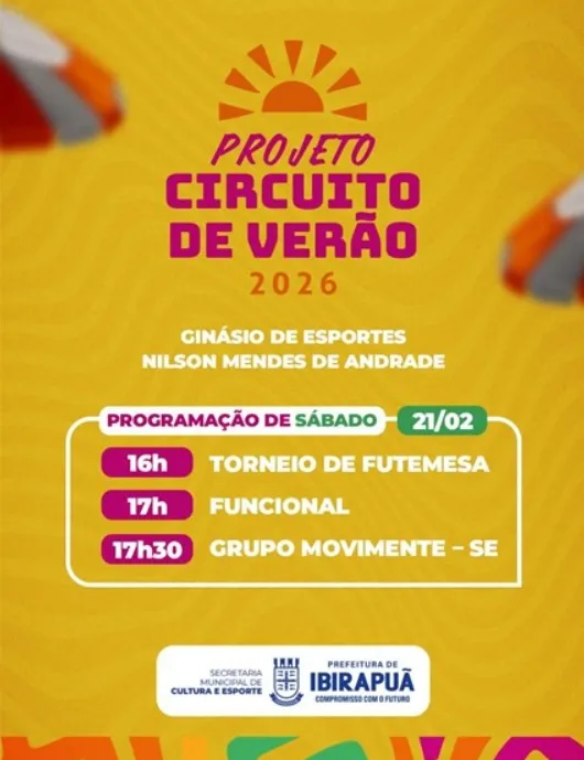 Circuito de Verão 2026 começa neste sábado com atividades para toda a família em Ibirapuã