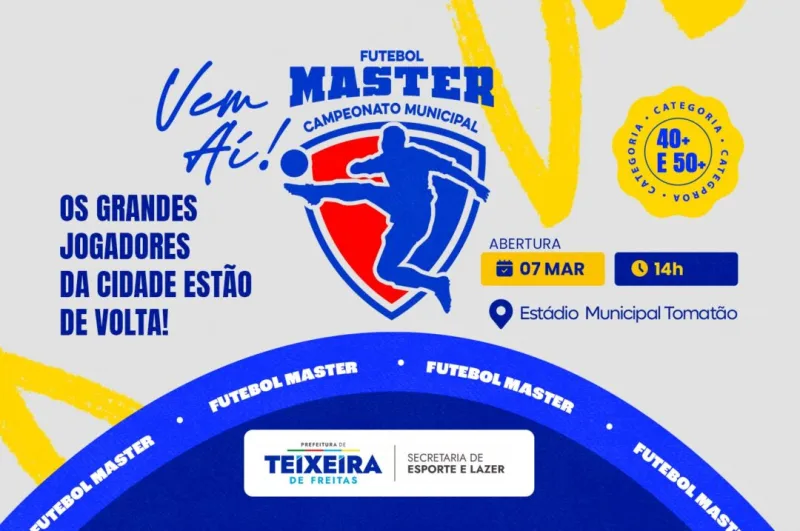 Campeonato Municipal Master reúne antigos jogadores em nova disputa em Teixeira de Freitas Campeonato Municipal Master reúne antigos jogadores em nova disputa em Teixeira de Freitas