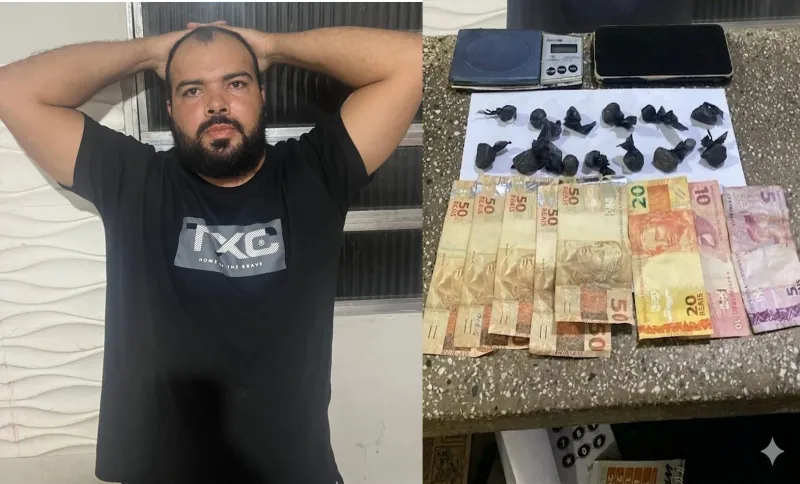 Homem é preso por tráfico de drogas no centro de Medeiros Neto