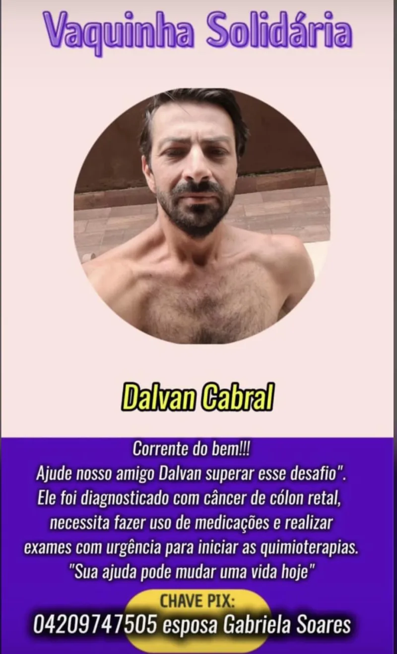 Morador de Massaranduba com câncer em estágio 4 mobiliza campanha solidária para iniciar tratamento