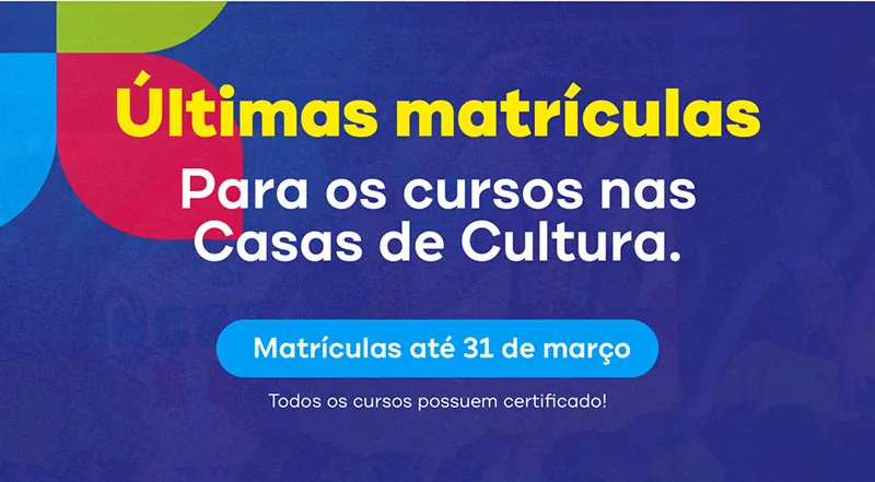 Prefeitura de Teixeira de Freitas abre última chamada para matrículas em cursos culturais gratuitos