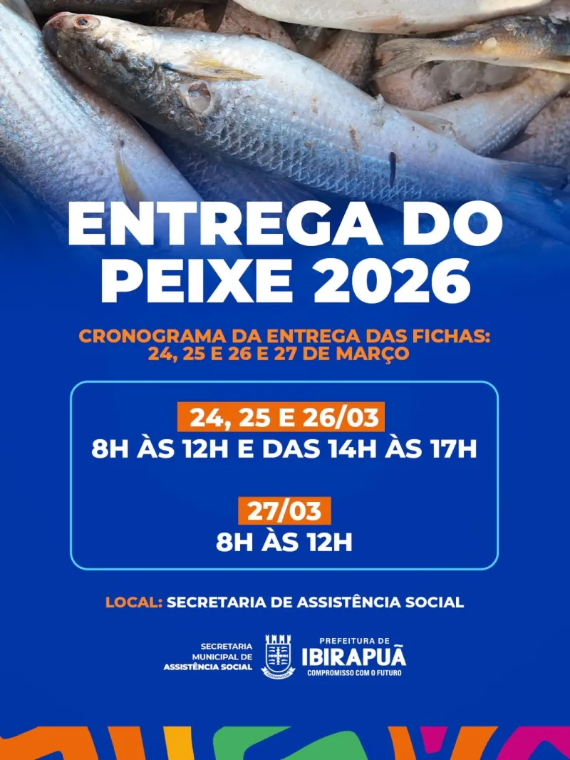 Distribuição de fichas para entrega do peixe começa nesta semana em Ibirapuã