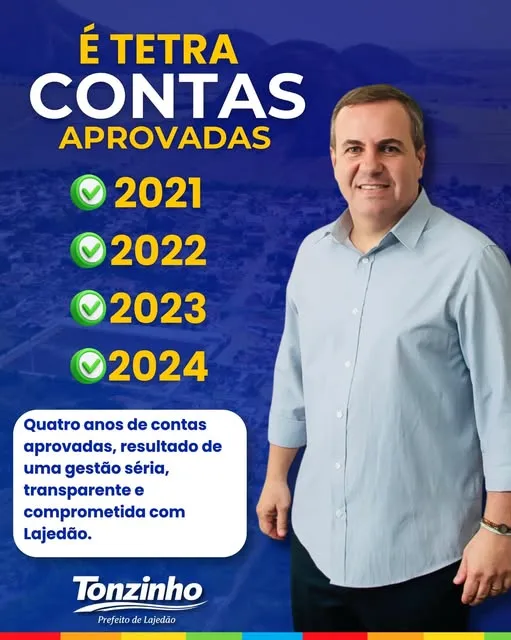 Prefeito de Lajedão tem contas aprovadas pelo quarto ano consecutivo