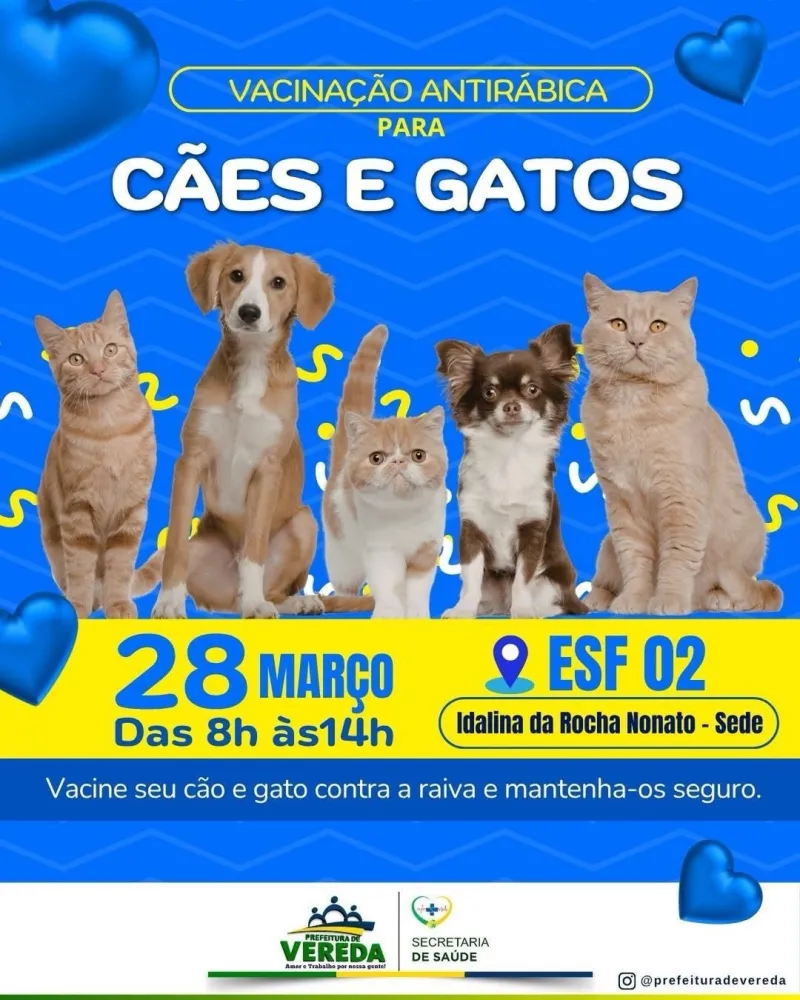 Vacinação antirrábica é realizada em Vereda neste sábado e reforça importância da prevenção Vacinação antirrábica é realizada em Vereda neste sábado e reforça importância da prevenção