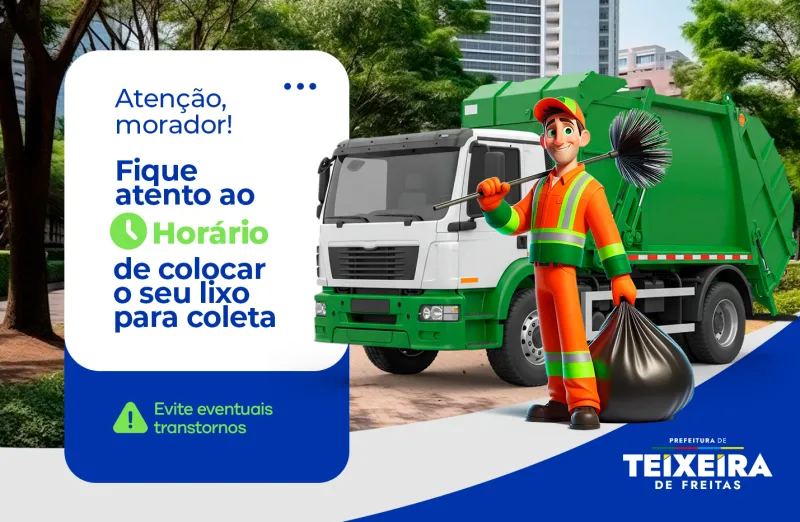Prefeitura de Teixeira de Freitas orienta população sobre horários da coleta de lixo no município