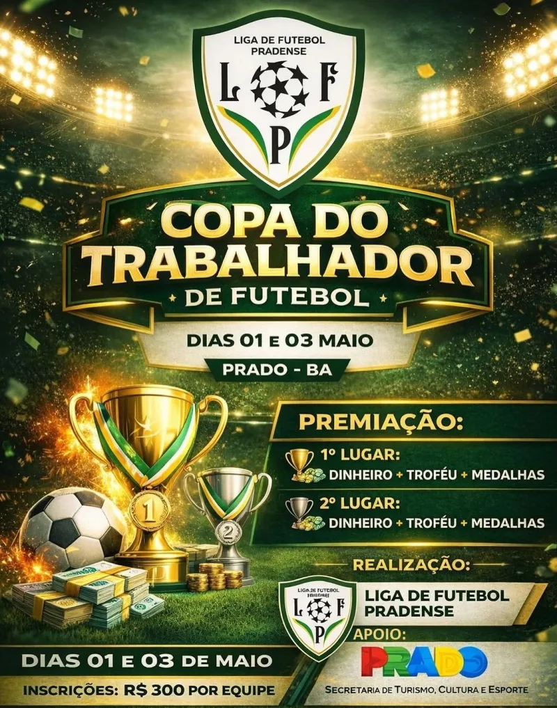 Prado entra em campo com a Copa do Trabalhador