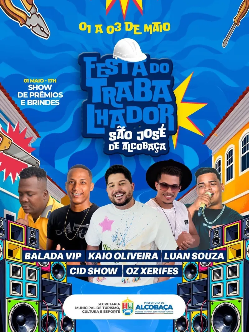 De 1º a 3 de maio: São José de Alcobaça recebe grande festa do trabalhador