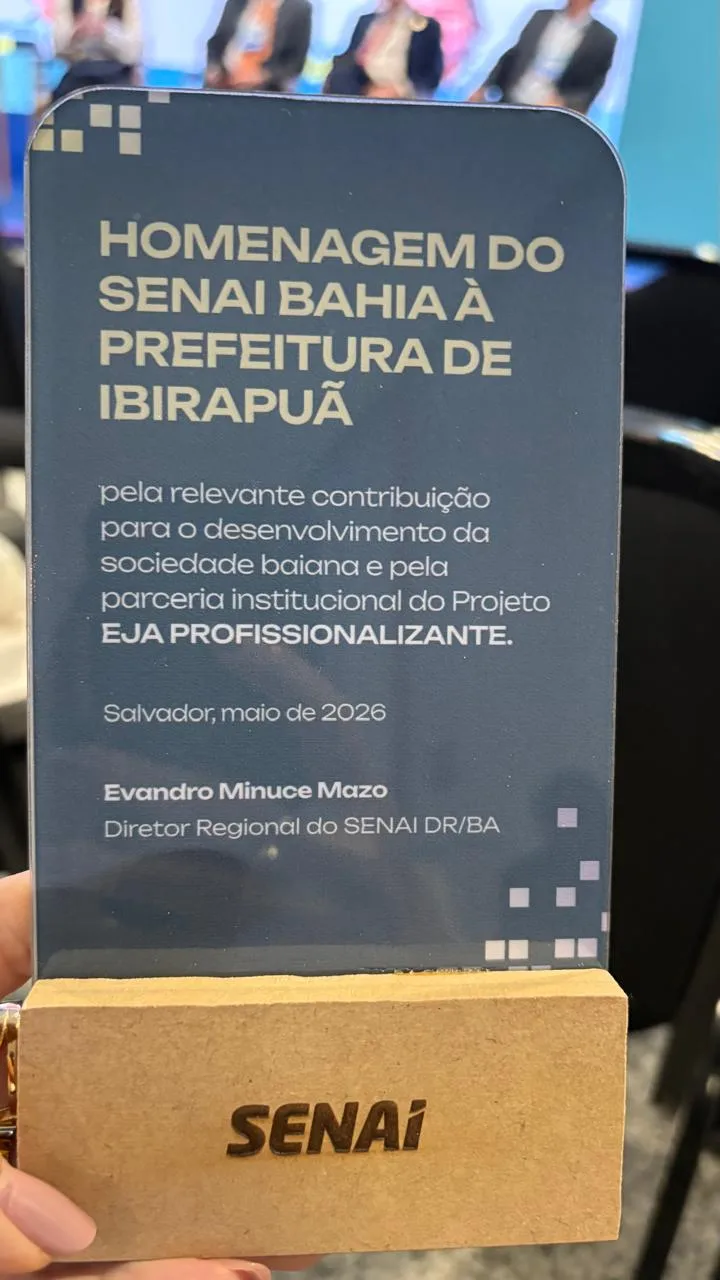Ibirapuã é homenageada pelo SENAI Bahia durante a INDEX 2026 por destaque em educação e desenvolvimento social