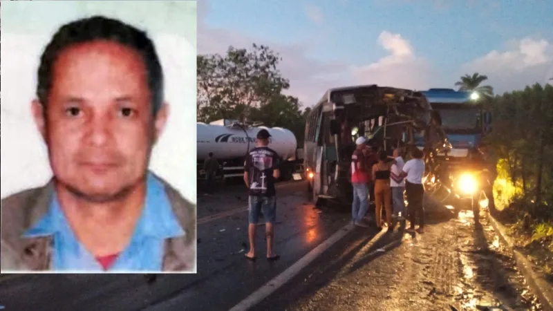 Motorista do ônibus não resiste aos ferimentos e morre no HECB após acidente com carreta na BR-101