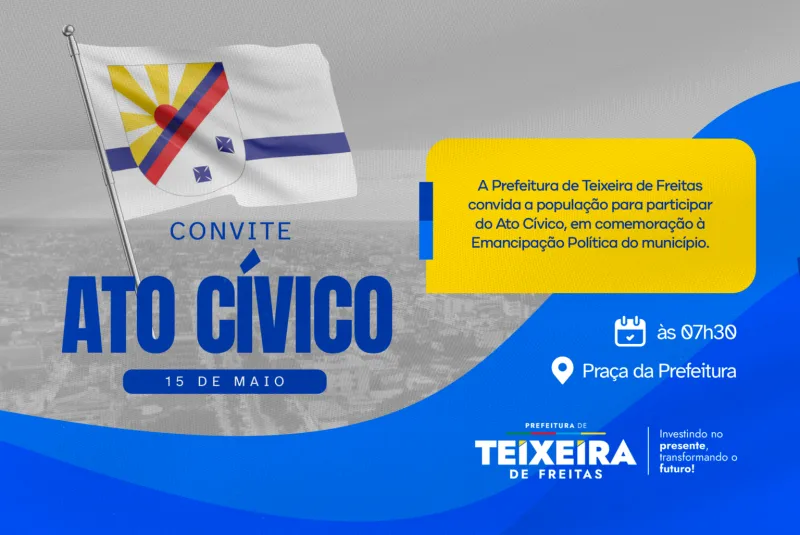 Ato Cívico e Caminhada da Paz movimentam programação de aniversário de Teixeira de Freitas