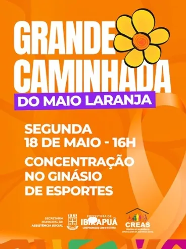 Caminhada do Maio Laranja reforça proteção de crianças e adolescentes em Ibirapuã