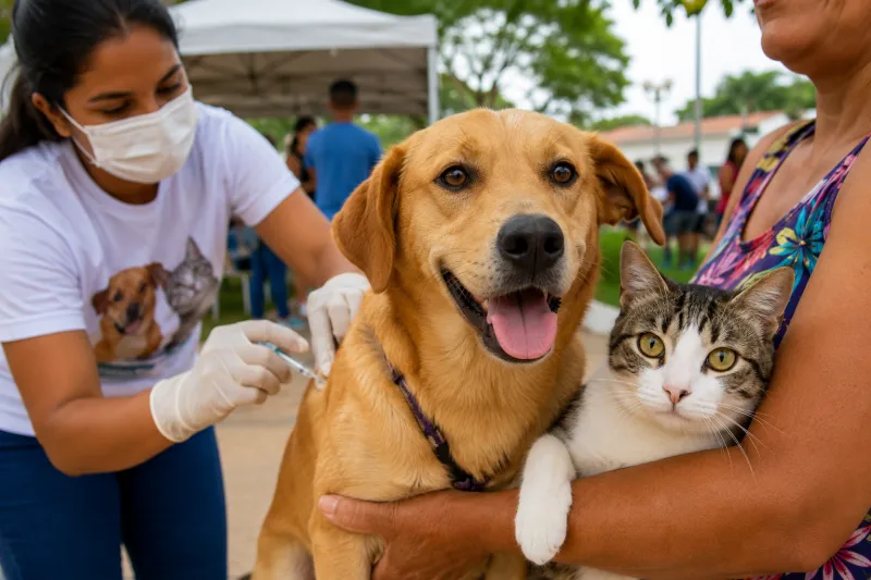 Vacinação de cães e gatos mobiliza moradores das microáreas 04 e 05 em Alcobaça Vacinação de cães e gatos mobiliza moradores das microáreas 04 e 05 em Alcobaça