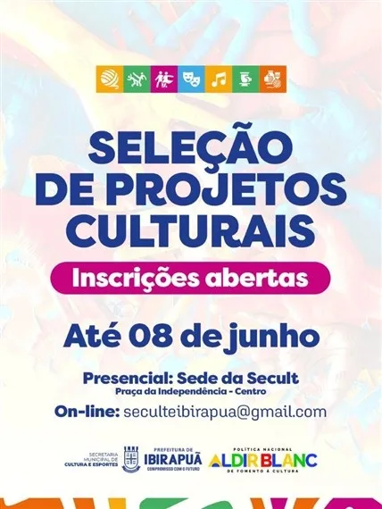 Prefeitura de Ibirapuã lança edital da Lei Aldir Blanc com mais de R$ 75 mil para projetos culturais Prefeitura de Ibirapuã lança edital da Lei Aldir Blanc com mais de R$ 75 mil para projetos culturais