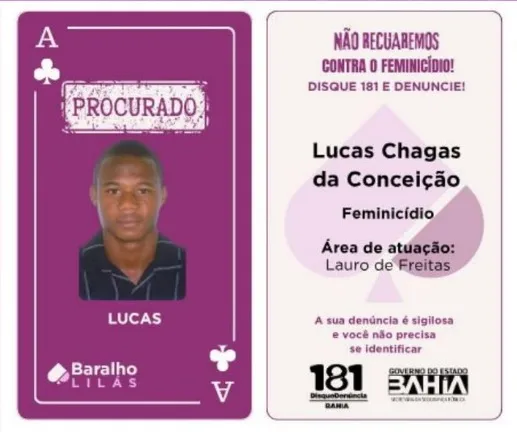 Feminicida procurado desde 2017 é preso no interior da Bahia 24 horas após entrar para o Baralho do Crime