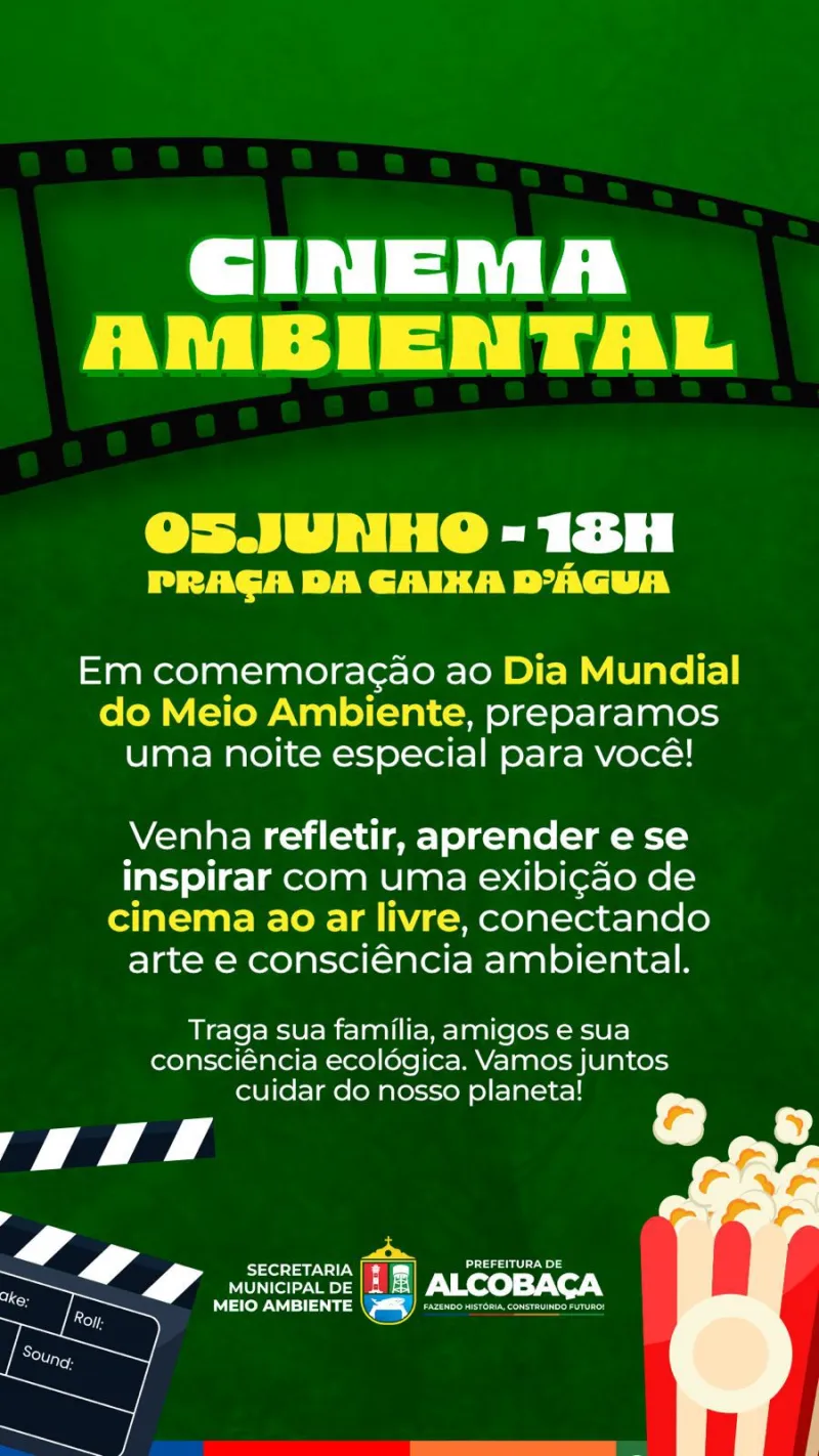 Alcobaça terá noite especial de cinema em comemoração ao Dia Mundial do Meio Ambiente