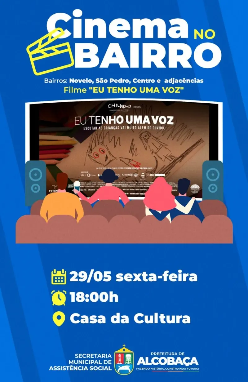 Prefeitura de Alcobaça promove sessão especial do projeto Cinema no Bairro Prefeitura de Alcobaça promove sessão especial do projeto Cinema no Bairro