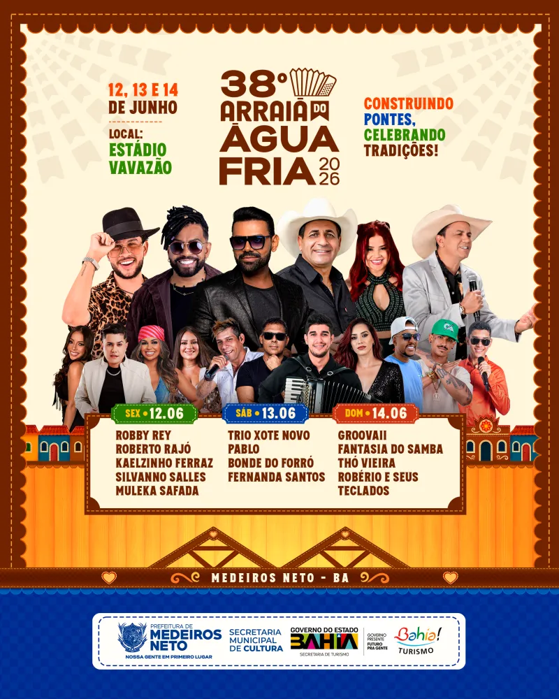 São João que move multidões: veja a programação oficial do 38º Arraiá do Água Fria São João que move multidões: veja a programação oficial do 38º Arraiá do Água Fria