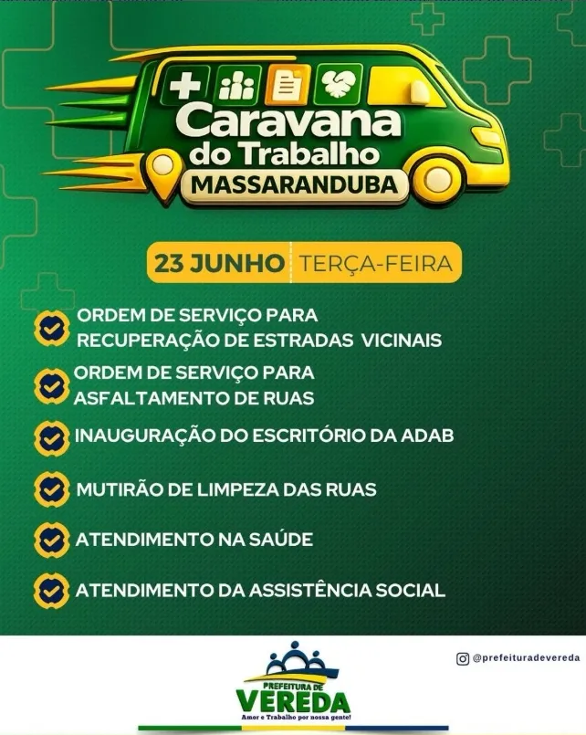 Entre obras e tradição: Massaranduba recebe Caravana do Trabalho e Arraiá da Alegria