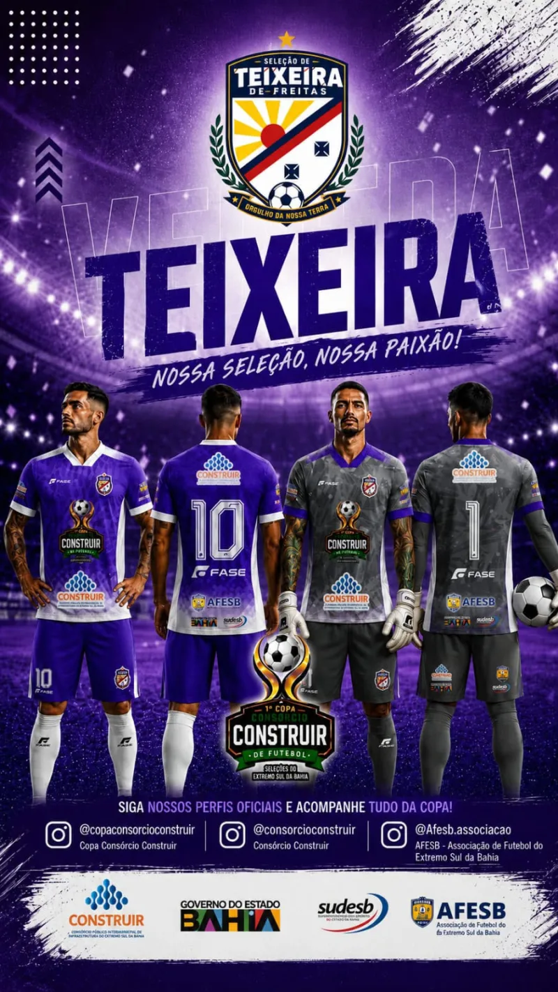Seleção Teixeirense apresenta uniforme oficial e intensifica preparação para a Copa Consórcio Construir 2026