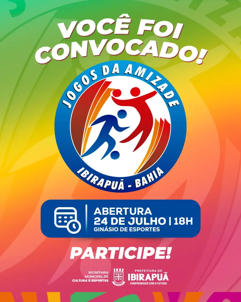 Jogos da Amizade 2026 de Ibirapuã começam nesta sexta-feira (24) Jogos da Amizade 2026 de Ibirapuã começam nesta sexta-feira (24)