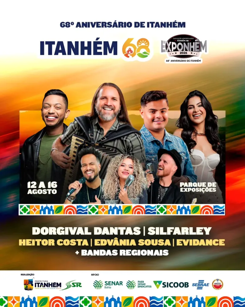 EXPONHÉM 2026 promete movimentar Itanhém com grandes shows, leilão de mil bezerros e atrações para toda a família