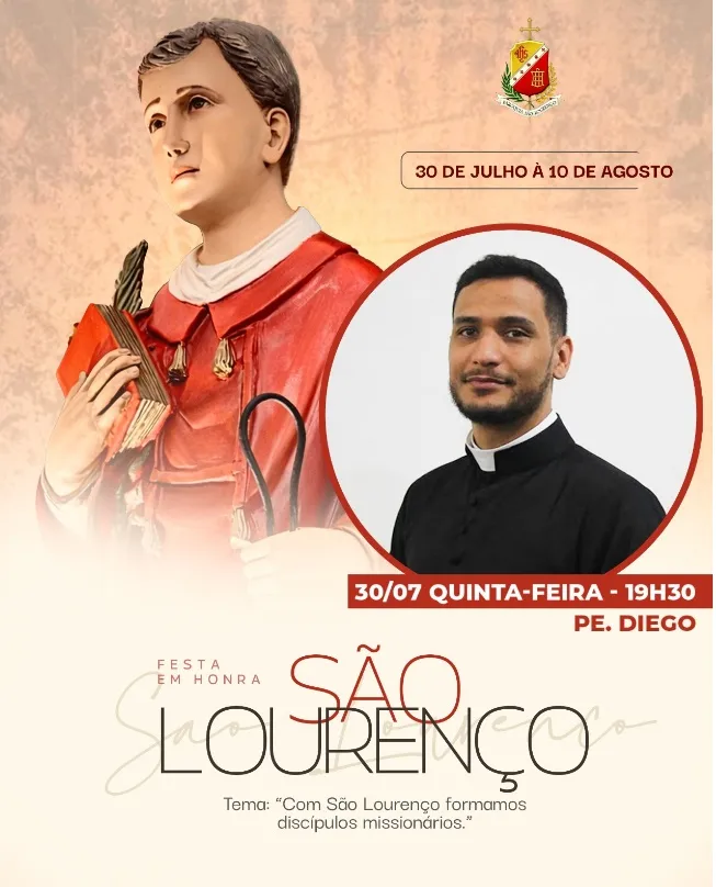 Paróquia São Lourenço inicia a festa do padroeiro com programação religiosa e quermesse Paróquia São Lourenço inicia a festa do padroeiro com programação religiosa e quermesse