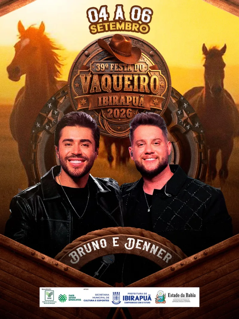Bruno & Denner são anunciados como nova atração da Festa do Vaqueiro de Ibirapuã
