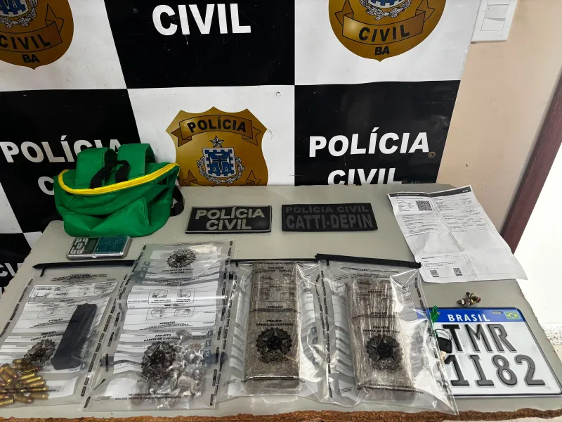 Casal é preso com mais de 1,2 kg de maconha e munições durante operação em Eunápolis