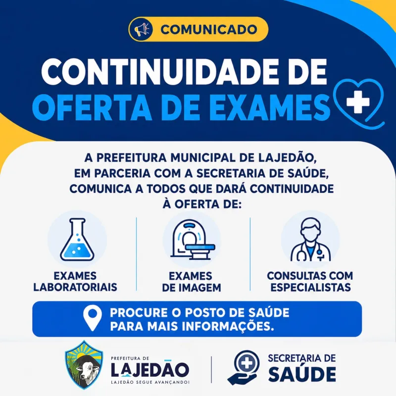 Saúde de Lajedão amplia oferta de exames e consultas especializadas na rede municipal