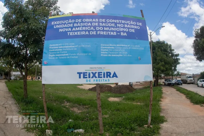 Prefeitura de Teixeira de Freitas inicia construção de UBS para atender moradores do Nova América