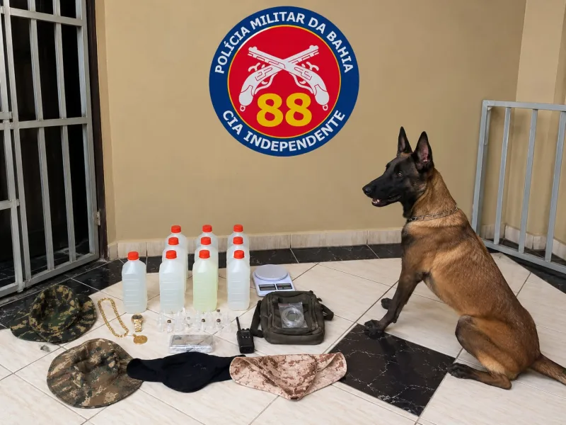 Com ajuda do cão Hera, PM localiza drogas e materiais do tráfico em Alcobaça