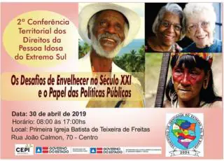 2ª Conferência Territorial da Pessoal Idosa acontece nesta terça-feira (30) em Teixeira de Freitas