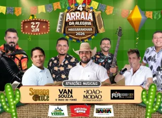 4º Arraiá da Alegria promete movimentar Massaranduba com muito forró e tradição nesta sexta-feira