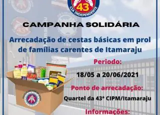 43ª CIPM lança campanha solidária de arrecadação de cestas básicas para famílias carentes de Itamaraju