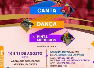 9ª edição do ‘Canta, Dança e Pinta Medeiros’ começa hoje e Gincana Cultural 2018 amanhã. Participe!