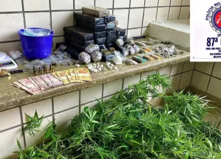 PM apreende mais 15 kg de maconha, sementes e pés da droga, cocaína e munição em Teixeira de Freitas