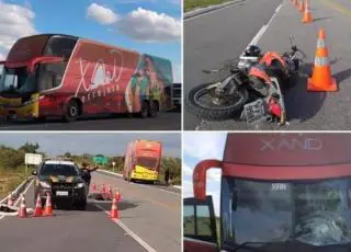 Acidente envolvendo ônibus da banda 'Aviões do Forró' deixa uma vítima fatal