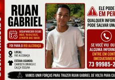 Adolescente desaparece durante banho no Rio Alcobaça em Teixeira de Freitas