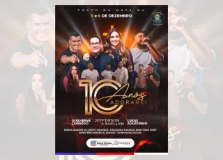 Adorarei celebra 10 anos com grande evento de fé em Posto da Mata