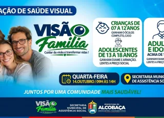 Alcobaça promove ação com exames gratuitos e óculos para crianças; adultos também terão benefícios