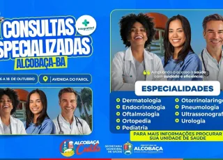 Alcobaça promove mutirão de consultas e exames especializados entre os dias 16 e 18 de outubro