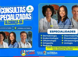 Alcobaça promove mutirão de consultas e exames especializados entre os dias 16 e 18 de outubro