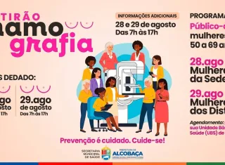 Alcobaça realiza Mutirão de Mamografia nos dias 28 e 29 de agosto