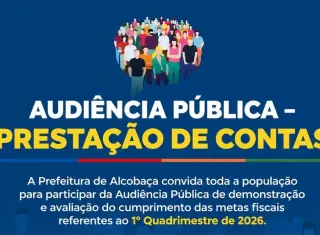 Alcobaça realizará Audiência Pública para apresentação das metas fiscais do 1º quadrimestre