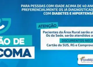 Alcobaça vai realizar mais um mutirão do glaucoma