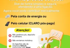 APAE de Medeiros Neto informa sobre campanha de doação via conta de energia ou de celular: saiba como ajudar de forma segura