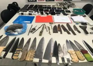 Armas, celulares e drogas são apreendidas durante revista em celas do CPTF